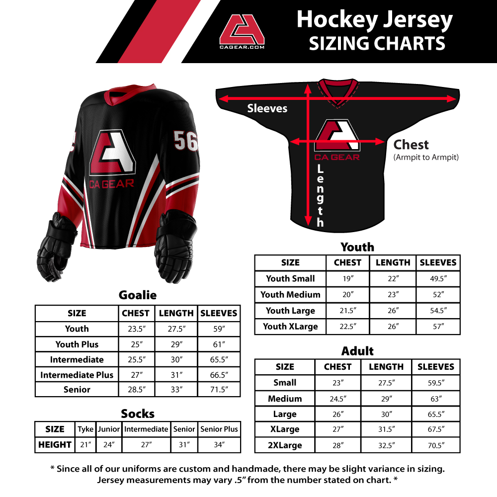 Custom Pants Sizing Chart -  – Team Gear Canada