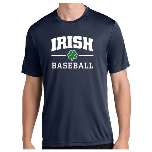 RHS Baseball - Navy Printed Performance Tee - Irish Block (ST350)