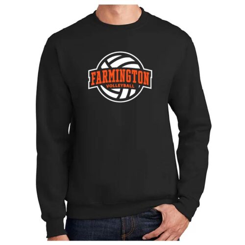 Farmington Volleyball Club - Black Printed Fleece Crewneck Sweatshirt (PC90)