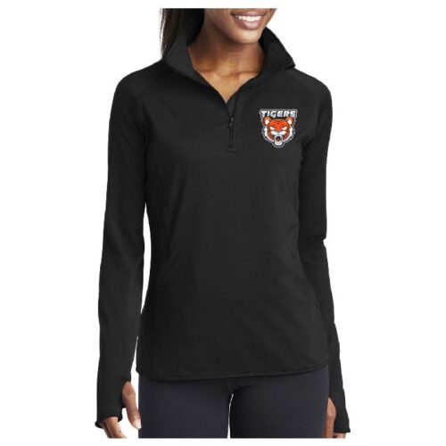 Farmington Special Olympics - Black Ladies Embroidered Stretch 1/4 Zip Pullover (LST850)