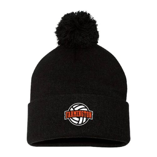 Farmington Volleyball Club - Black Embroidered Pom Stocking Cap (SP15)