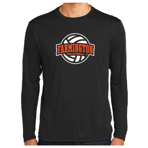 Farmington Volleyball Club - Black Longsleeve Printed Performance Tee (ST350LS)