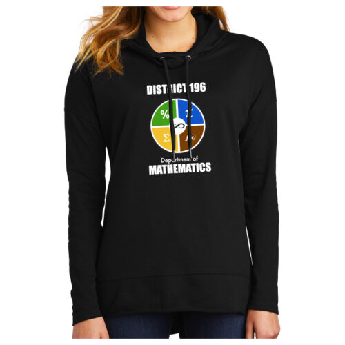 District 196 Department of Mathematics - Black Printed Women’s Featherweight French Terry ™ Hoodie (DT671)