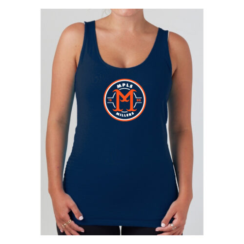 Minneapolis Millers Baseball - Printed Women’s Perfect Tri Racerback Tank (EZ031) - Image 2