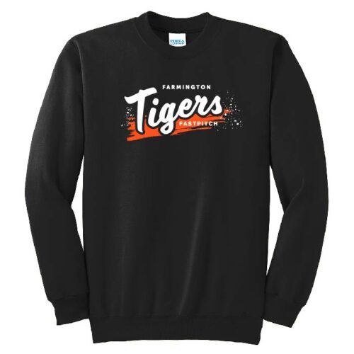 Farmington Fastpitch - Black Printed Fleece Crewneck Sweatshirt (PC90)