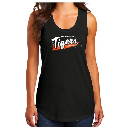 Farmington Fastpitch - Black Printed Women’s Perfect Tri Racerback Tank (DM138L)