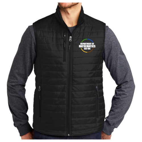 District 196 Mathematics - Black Packable Puffy Vest (J851)