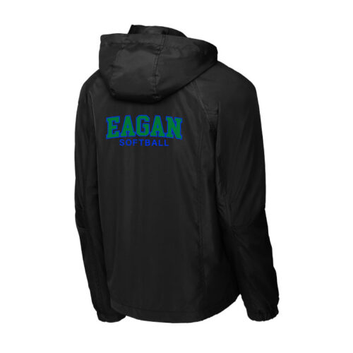 Eagan High School Softball - Black Embroidered Hooded Raglan Jacket (JST73) - Image 2