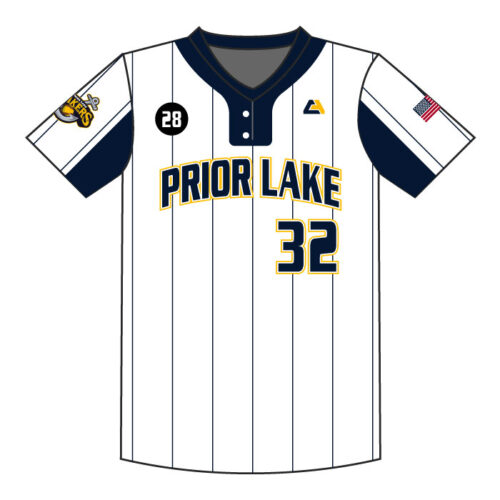 Prior Lake Fastpitch - Full-Dye White 2-Button Team Jersey