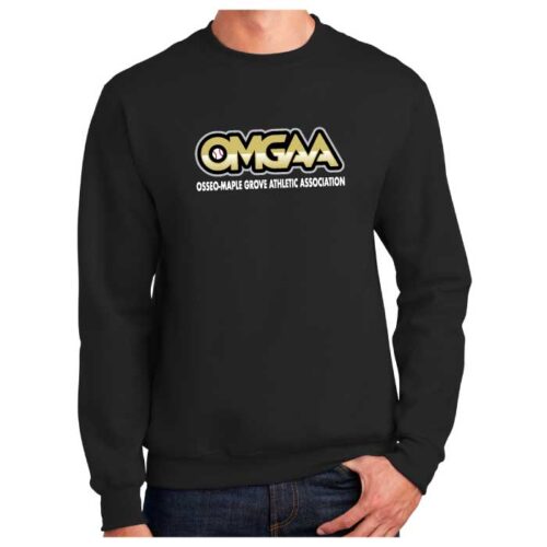 OMGAA Baseball - Black Printed Fleece Crewneck Sweatshirt (PC90)