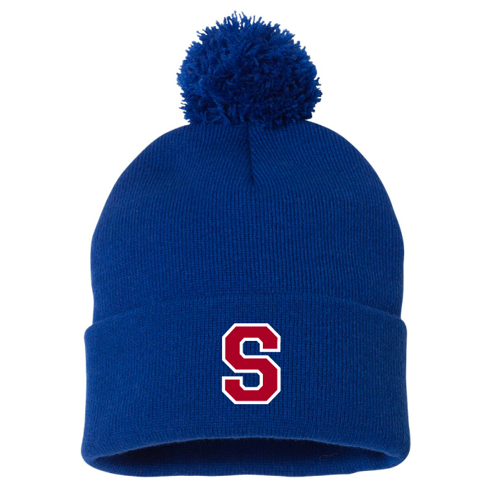 Simley Baseball - Royal Blue Embroidered Pom Stocking Cap (SP15 ...
