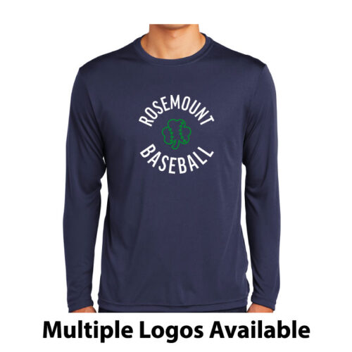 Rosemount Baseball - Navy Longsleeve Printed Performance Tee (ST350LS)